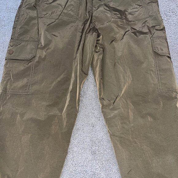 GOOD AMERICAN NYLON PARACHUTE CARGO JOGGER PANTS Chocolate Brown Size 2 = Medium - Picture 8 of 15